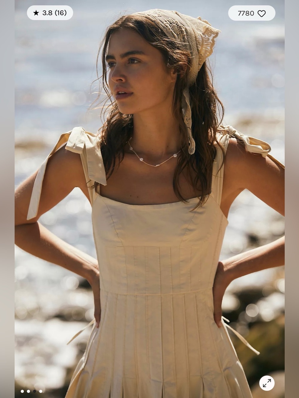 Free People Kinney Midi Dress in Tan Sz XLarge - Picture 3 of 8